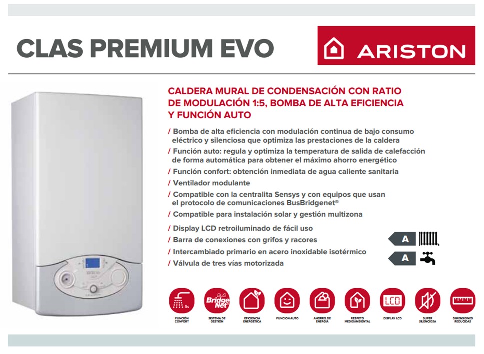 Caldera A Gas De Condensacion Ariston Clas Premium Evo 24 Ff Therfrinorte